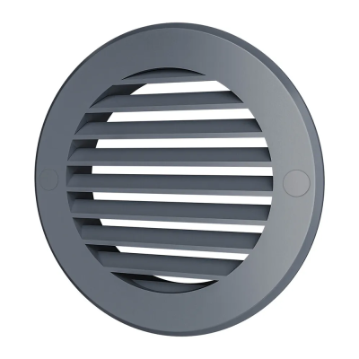 Решетка наружная вентиляционная круглая D150 с фланцем D125, ASA, серая12РКН сер 