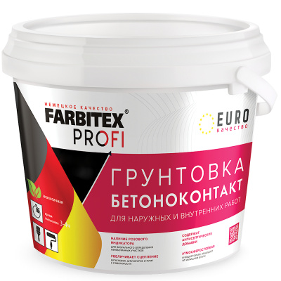 Грунтовка акриловая бетоноконтакт 12 кг FARBITEX ПРОФИ 1шт
