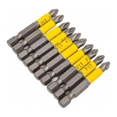 Биты кованые, сталь S2, односторонние  50 мм PH2, Профи 10 шт., блистер