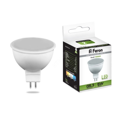 Лампа светодиодная LED 5вт 230в G5. 3 белый Feron