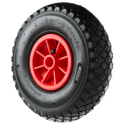 Колесо с  симметр. пластик.ступ. 250мм (20мм)  (3.00-4),  БЕЗ ПОДШИПНИКА пневматическое