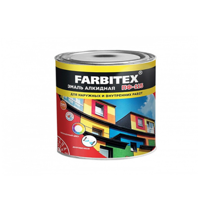 Эмаль ПФ-115 алкидная хаки (1,8кг) FARBITEX