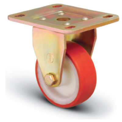 Колесо сверхмощное полиуретановое неповоротное 125 мм ( ED02 ZBP 125 ), диск-полиамид