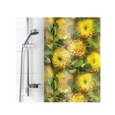 Штора для ванной комнаты 180х180см Георгины полиэстер