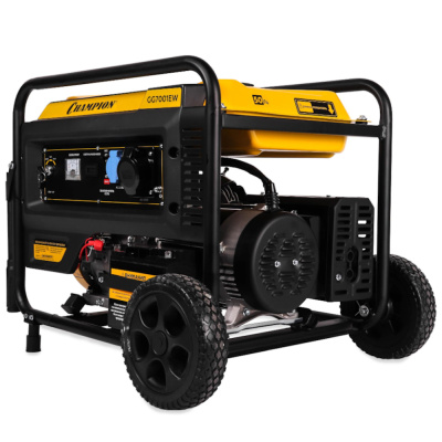 Генератор CHAMPION GG7001EW (6,8/7,5кВт 17лс 25л 88кг эл. старт колеса, счетчик)