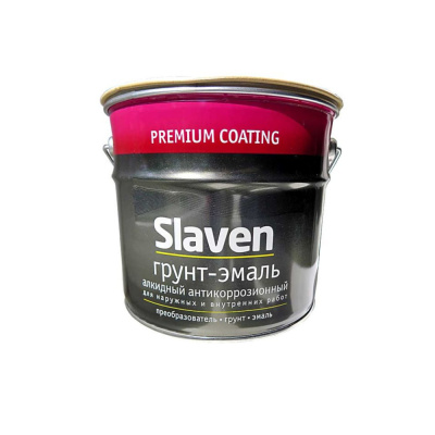 Грунт-эмаль "Славен" быстросохнущий антикоррозионный коричневый 3,2кг