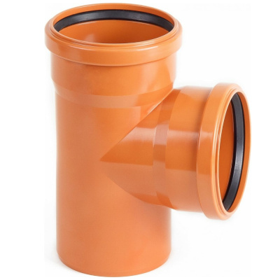 Тройник 200*110*87 ПВХ рыжий													