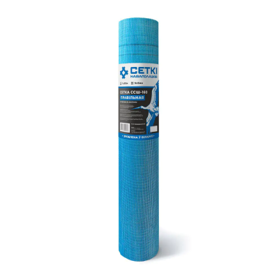 Стеклосетка штукатурная 5х5, 1мх50м, ССШ-160, синяя