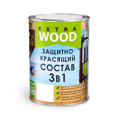 Состав защитно-красящий 3 в 1 для древесины WOOD EXTRA Орех КАРЕЛИЯ (0,75 л)