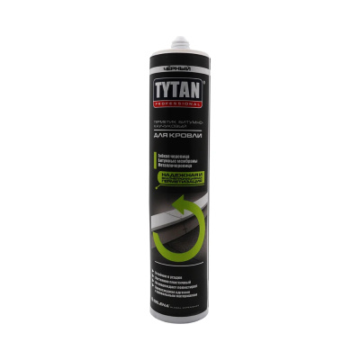 Герметик для кровли битумно-каучуковый TYTAN PROFESSIONAL, 310 ml. черный