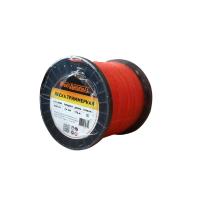 Леска триммерная MegArsenal Скрученный квадрат 2,4 мм. 116 м, бобина