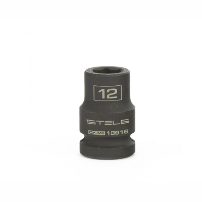 Головка ударная шестигранная, 12 мм, 1/2", CrMo// Stels