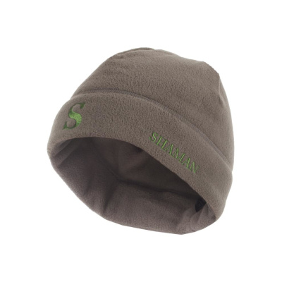 Шапка мужская зимняя (SHAMAN) флис серый (зеленая вышивка) (59 (L)