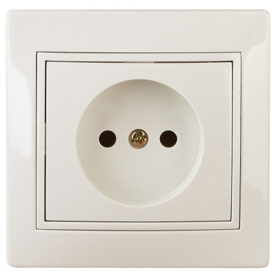 Розетка 2P, 16А-250В, IP20, СУ, сл.кость Intro Plano 1-201-02 