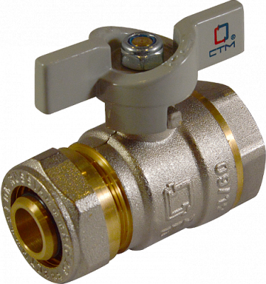 Кран шар. для воды 20х1/2" ц/г бабочка CTM СТАНДАРТ CWPF1220