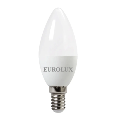 Лампа светодиодная LL-E-C37-6W-230-2,7K-E14 (свеча, 6Вт, тепл., Е14) Eurolux 76/2/2