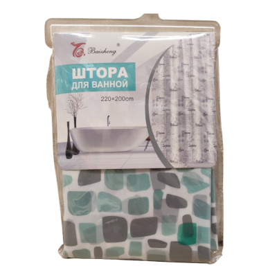 Шторы для ванной 220см*200см, ПЭВА, арт.A-105-1