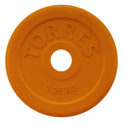 Диск обрезин.  "TORRES  1,25 кг" арт.PL50381, d.25мм, металл в резиновой оболочке, оранжевый