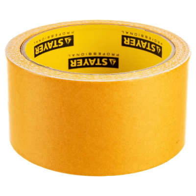 Лента Stayer profi клейкая двусторонняя, армированная тканью, 50ммх10м