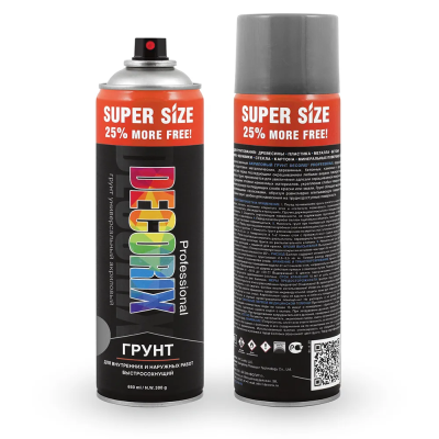 Грунт аэрозольный  PROFESSIONAL DECORIX, 650 мл, серый