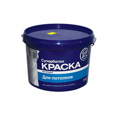 Краска ВД-АК-2180 для потолков супербелая 7кг (1) "ВГТ"