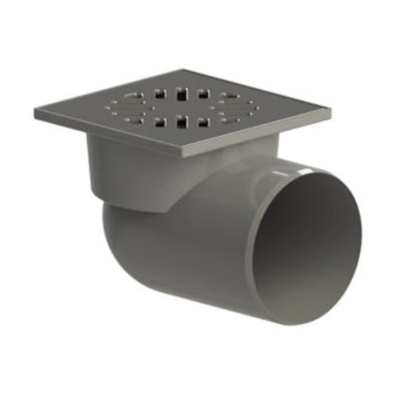 Трап 110 с гориз. спуском ПП решетка 150*150 нерж. сталь ТАТПОЛИМЕР