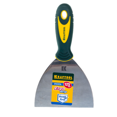 Шпательная лопатка KRAFTOOL с 2-компонент ручк, профилиров нержав полотно, 125мм