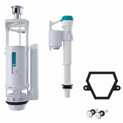 Арматура смывная, 2-ур, нижний подвод, тип B, IDDIS, F012400-02K