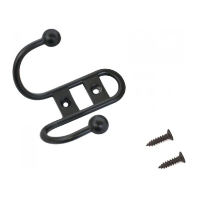 Крючок-вешалка (300,50) СТАНДАРТ 208 B BL матовый черный ЕВРОПАКЕТ 