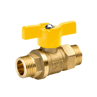 Кран газ шаровой 1/2" нар/нар бабочка 11Б27п А12/1 ДУ15 БОЛОГОЕ