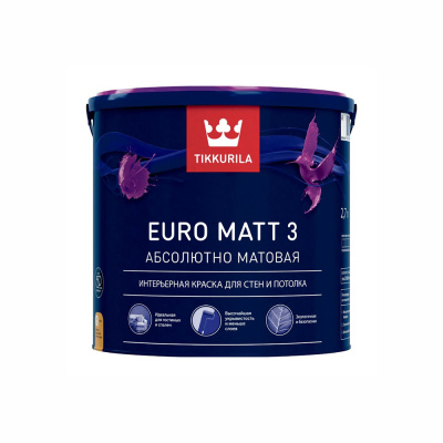 КРАСКА "EURO MATT-3" БАЗА С  9 Л (1) ИНТЕРЬЕРНАЯ "ТИККУРИЛА"