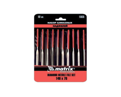 Набор надфилей 180х5 10шт, пластиковые рукоятки "MATRIX"