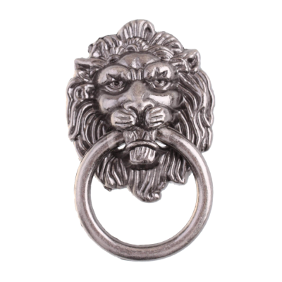 Ручка-кнопка "Лев-кольцо" ЦАМ  ст.серебро(1шт)- пакет Element(5!)