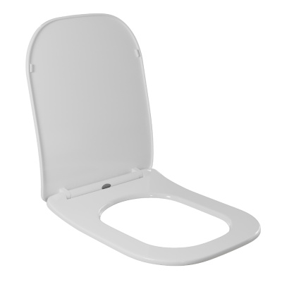 Сиденье для унитаза WAVE QUADRO дюропласт, микролифт БЕЛЫЙ глянец