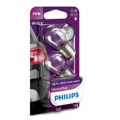 Лампа авт. 12V (+ 60%) P21W 21W BA15s (2 шт., блистер) Vision Plus Philips