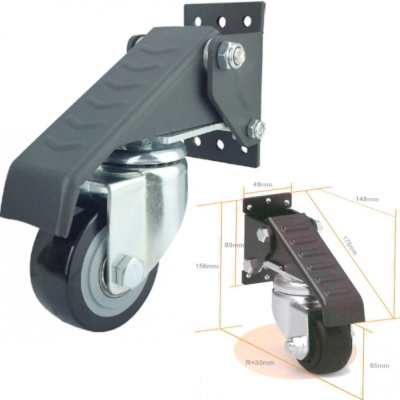 Колесо опорное для гаражных ворот с педалью 65мм Нейлоновое ( Medium).