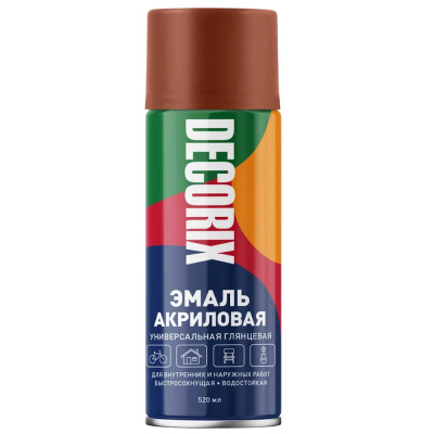 Эмаль аэрозольная универсальная DECORIX, 520, терракотовый