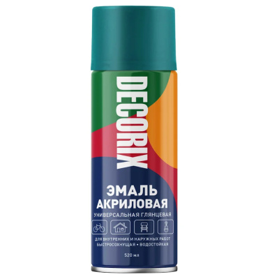Эмаль аэрозольная универсальная DECORIX, 520, морская волна