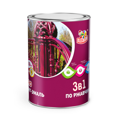 Грунт-эмаль по ржавчине (0.9кг) серебро Olecolor