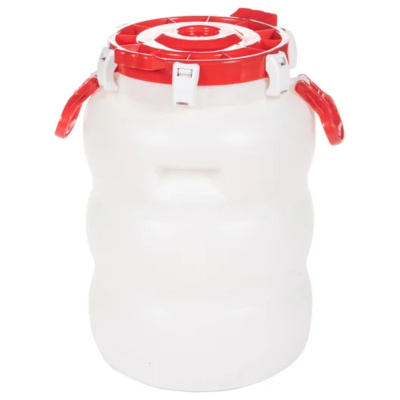 Бочка 40л герметичная с широким горлом (белая)