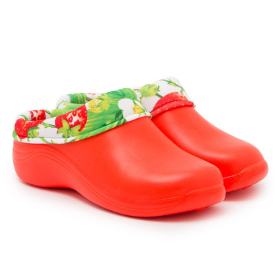 Сабо женские утепленные флисом, арт. 211 ЖУФ, коралл-клубника, р.40/41