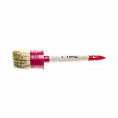 Кисть круглая STAYER "UNIVERSAL-STANDARD", светлая натурал. щетина, пластм. корпус, деревян. ручка,