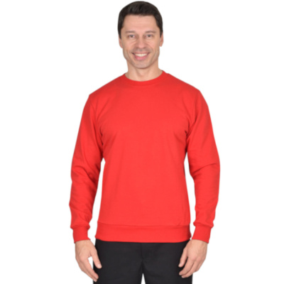 Толстовка-футер дл. рукава красная, рукав с манжетом, пл.240 г/кв.м. р.3XL(56), в уп.40шт, за шт.