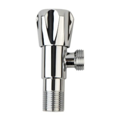 Кран угловой JF-07*1/2 1/2"х1/2" керамическая кран-букса 90 град., декоративный с отражателем, хром