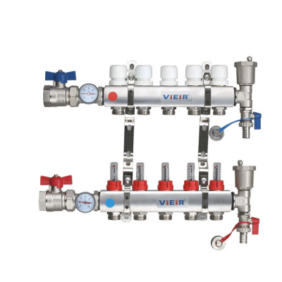 Группа коллекторов с расход."VIEIR" 4 -вых НЕРЖ.(5шт) VR113-04