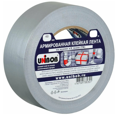 ЛЕНТА КЛЕЙКАЯ АРМИРОВ. 48 ММ Х 40 М СЕРАЯ (1/24) "UNIBOB"