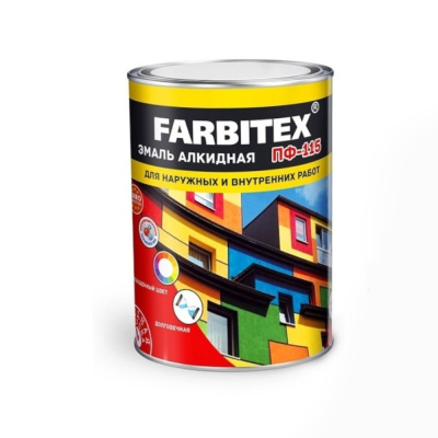 Эмаль ПФ-115 алкидная  зеленый (2,7 кг) FARBITEX
