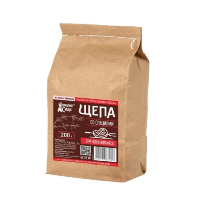 Щепа "Домашний Сундук" для копчения МЯСА со специями в крафт-пакете 200г ДС-460