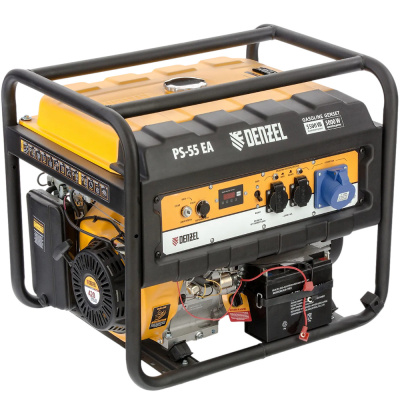 Генератор бензиновый PS-55EA, 5,5 кВт, 230В, 25л, коннектор автоматики, электростартер// Denzel