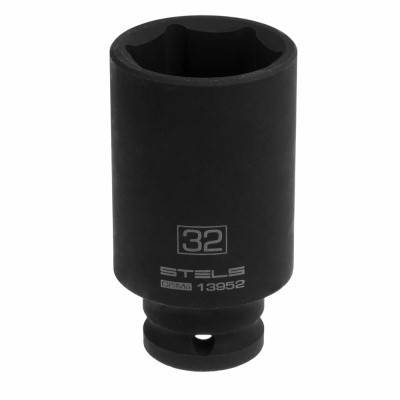 Головка ударная удлиненная шестигранная, 32 мм, 1/2", CrMo// Stels